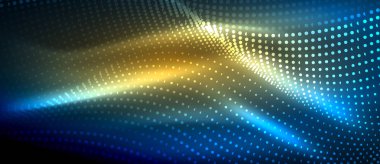 Soyut dalga koyu, parlak hareket üzerinde parlayan