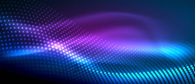 Soyut dalga koyu, parlak hareket üzerinde parlayan