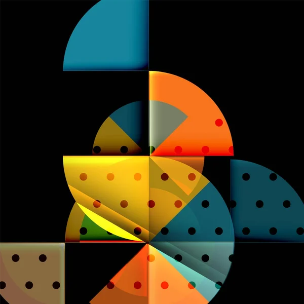 円の幾何学的な抽象的なバナー — ストックベクタ