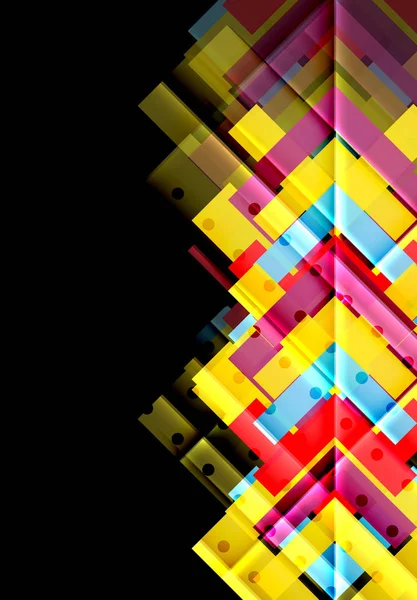 Renkli üçgenler ve oklar koyu arka plan üzerinde