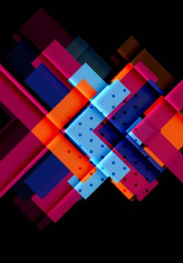 Siyah arka plan üzerinde renkli oklar