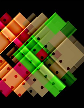 Siyah arka plan üzerinde renkli oklar