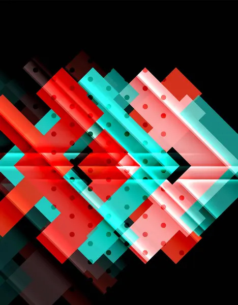 Renkli üçgenler ve oklar koyu arka plan üzerinde