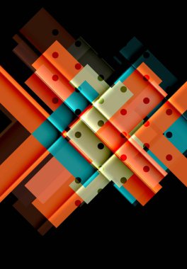 Siyah arka plan üzerinde renkli oklar