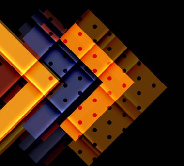 Siyah arka plan üzerinde renkli oklar