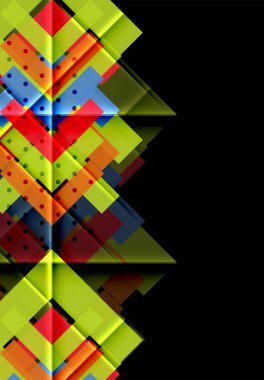 Siyah arka plan üzerinde renkli oklar