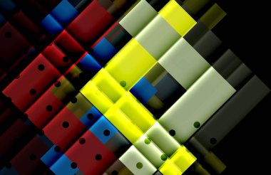 Siyah arka plan üzerinde renkli oklar