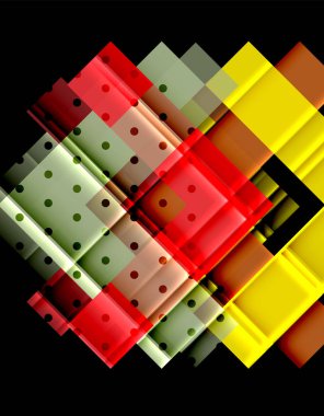 Renkli üçgenler ve oklar koyu arka plan üzerinde