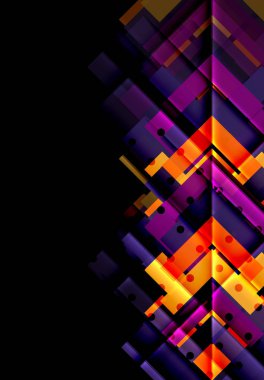 Renkli üçgenler ve oklar koyu arka plan üzerinde