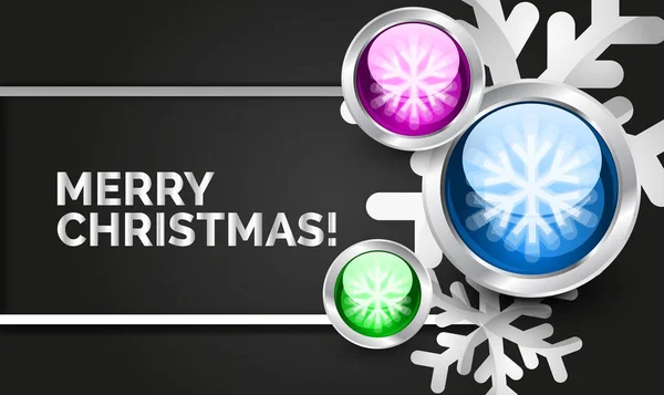 Snowflake Christmas greeting card template — Stock Vector