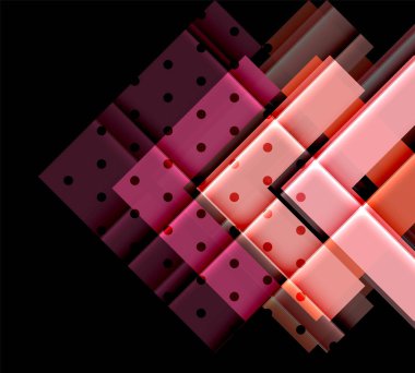 Renkli üçgenler ve oklar koyu arka plan üzerinde