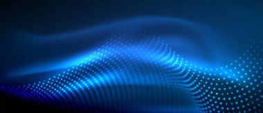 Soyut dalga koyu, parlak hareket üzerinde parlayan