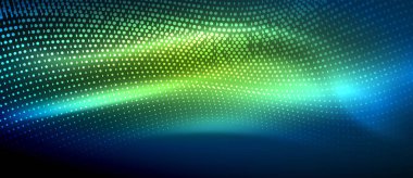 Soyut dalga koyu, parlak hareket üzerinde parlayan