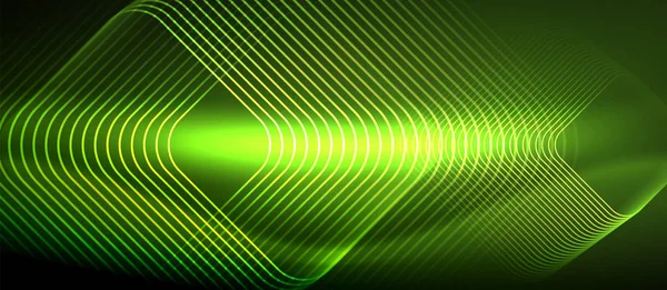 Neon gloeiende techno lijnen — Stockvector