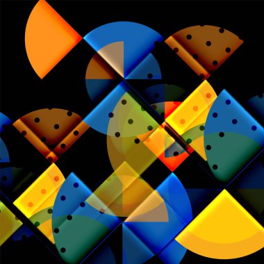 Siyah arka plan üzerine daire öğeleri