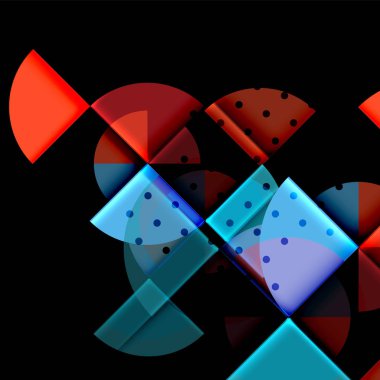 Siyah arka plan üzerine daire öğeleri