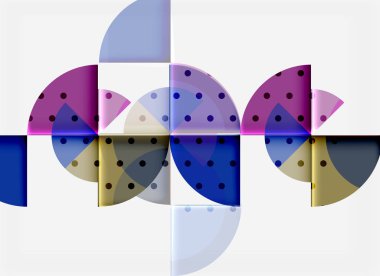 Siyah arka plan üzerine daire öğeleri