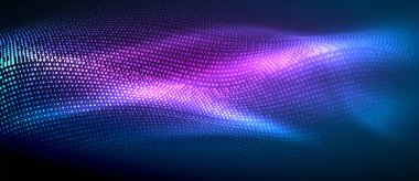 Soyut dalga koyu, parlak hareket üzerinde parlayan