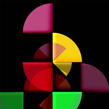 Siyah arka plan üzerine daire öğeleri