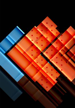 Siyah arka plan üzerinde renkli oklar