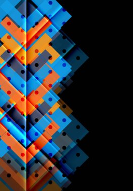 Renkli üçgenler ve oklar koyu arka plan üzerinde