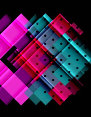 Renkli üçgenler ve oklar koyu arka plan üzerinde