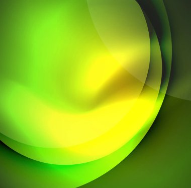 Dijital illüstrasyon, parlayan dalgalar ve daireler