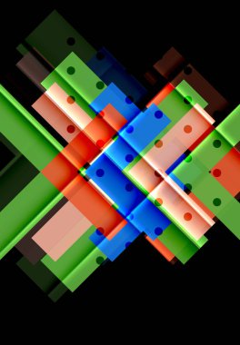 Siyah arka plan üzerinde renkli oklar