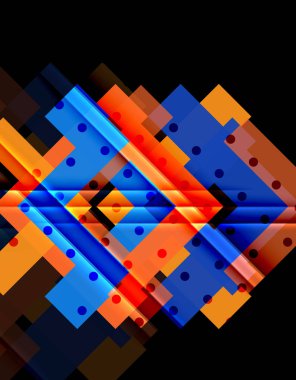 Siyah arka plan üzerinde renkli oklar