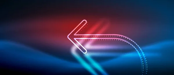 Techno néon fond de flèche lumineux — Image vectorielle
