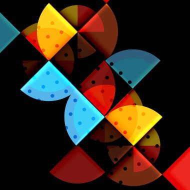 Siyah arka plan üzerine daire öğeleri