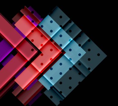 Siyah arka plan üzerinde renkli oklar