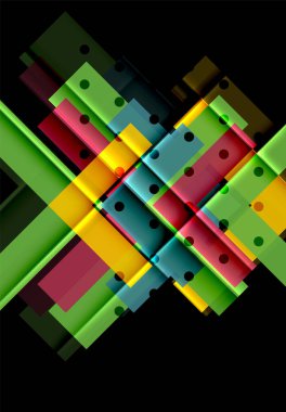 Siyah arka plan üzerinde renkli oklar