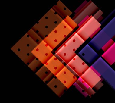 Renkli üçgenler ve oklar koyu arka plan üzerinde