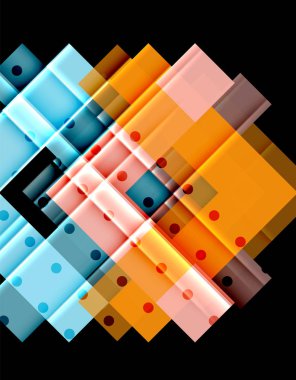 Renkli üçgenler ve oklar koyu arka plan üzerinde