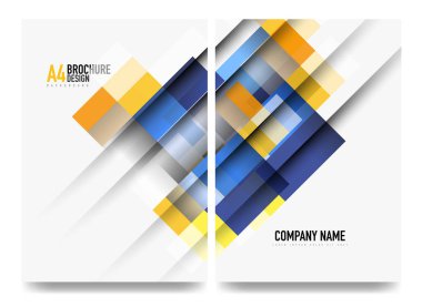 Kare iş a4 broşür kapak tasarımı, el ilanı, yıllık rapor