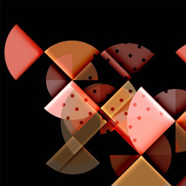 Siyah arka plan üzerine daire öğeleri