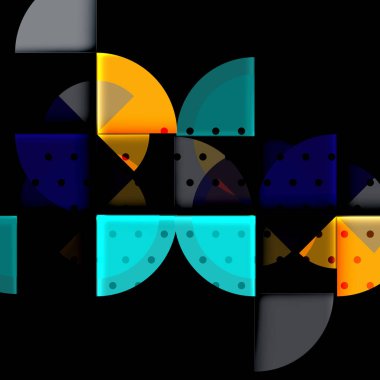 Siyah arka plan üzerine daire öğeleri