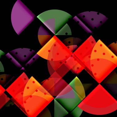 Siyah arka plan üzerine daire öğeleri