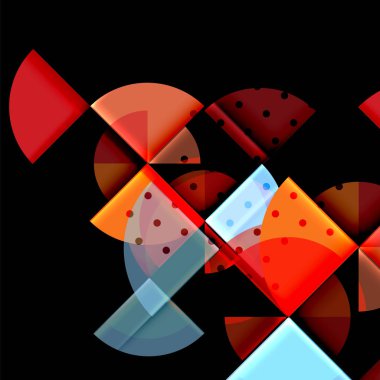 Siyah arka plan üzerine daire öğeleri