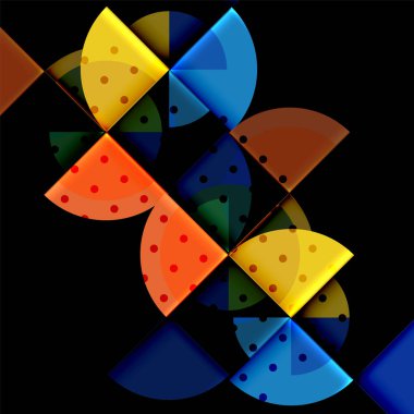 Siyah arka plan üzerine daire öğeleri