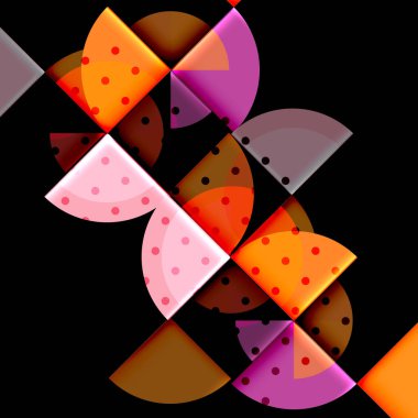 Siyah arka plan üzerine daire öğeleri