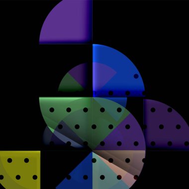 Siyah arka plan üzerine daire öğeleri