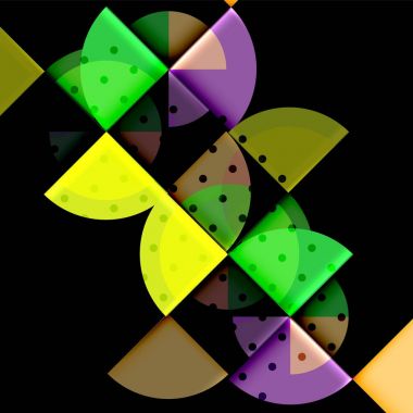 Siyah arka plan üzerine daire öğeleri