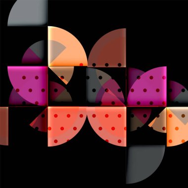 Siyah arka plan üzerine daire öğeleri