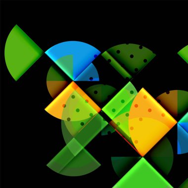 Siyah arka plan üzerine daire öğeleri