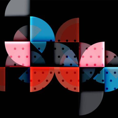 Siyah arka plan üzerine daire öğeleri