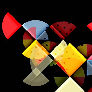 Siyah arka plan üzerine daire öğeleri