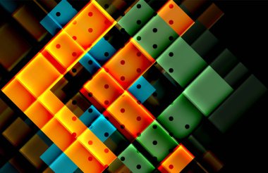 Siyah arka plan üzerinde renkli oklar