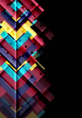 Siyah arka plan üzerinde renkli oklar